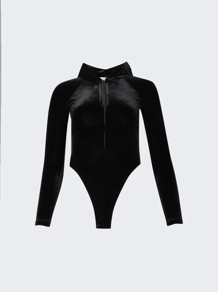 Velvet Hooded Body Black