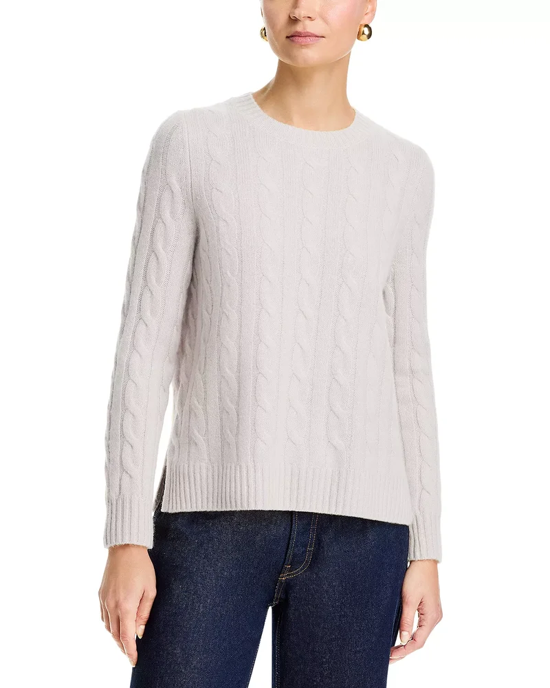 100% Cashmere Cable Knit Crewneck Sweater, Exclusive