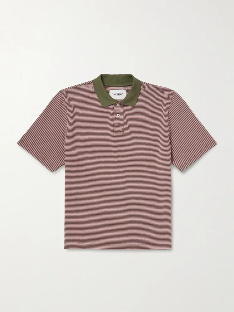 Striped Cotton-Piqué Polo Shirt