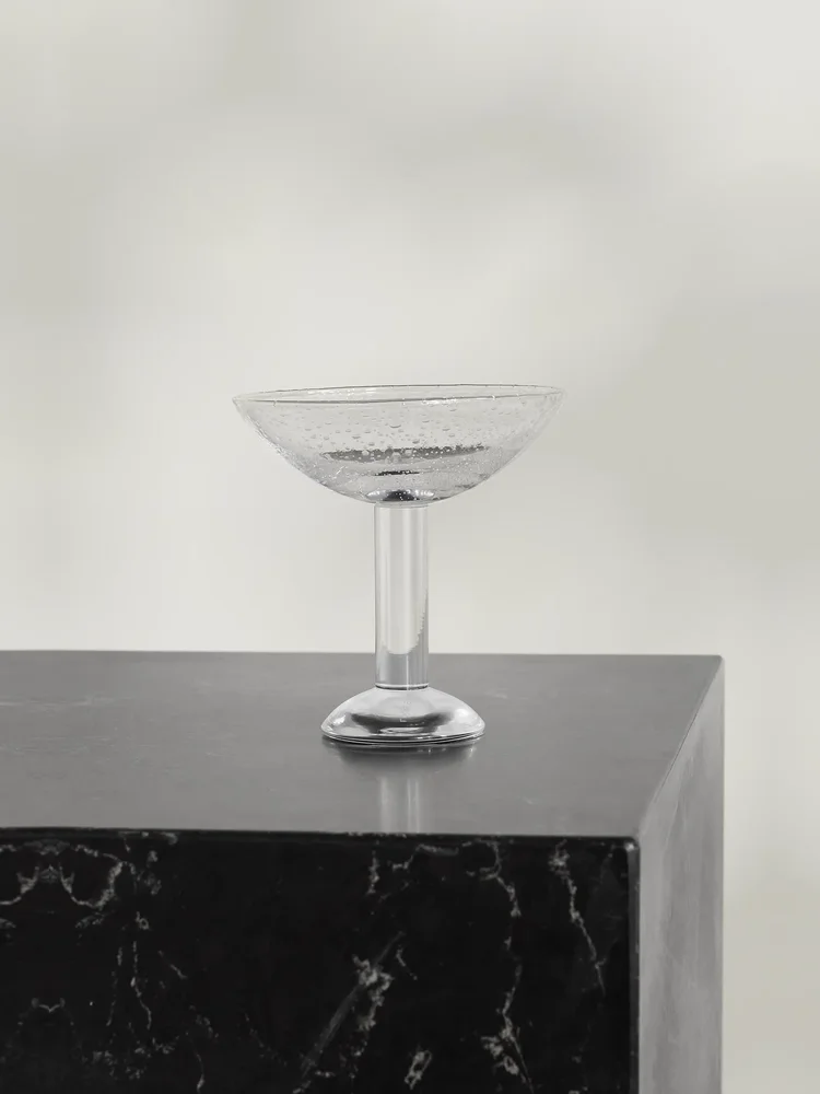 Bubble glass champagne coupe