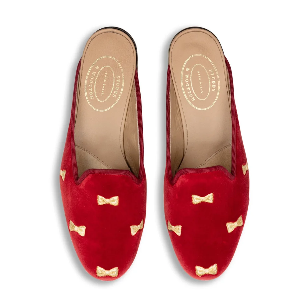 Bowtie Scarlet Velvet Mule (Women)