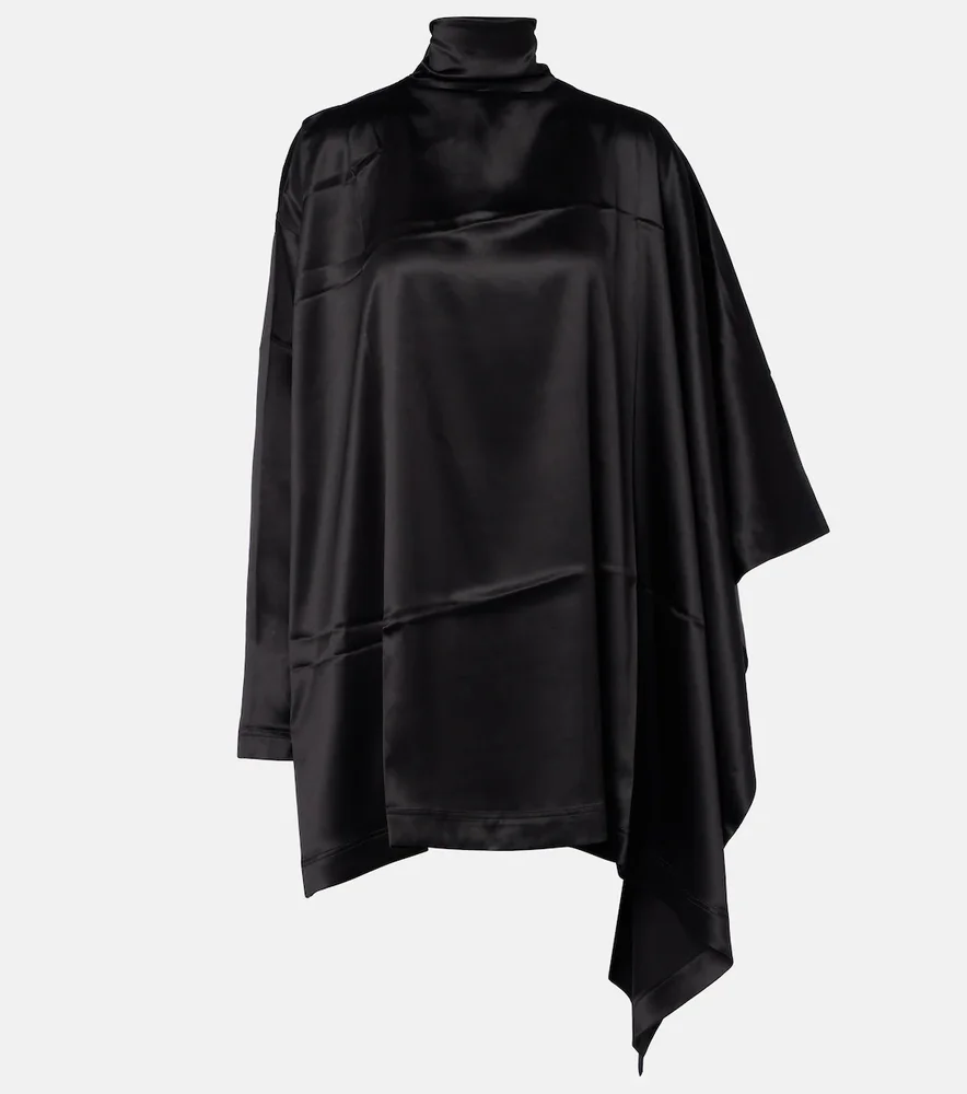 Silk-blend satin top