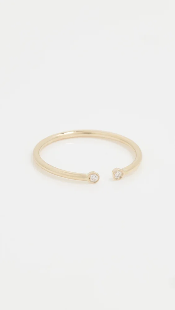 14k Dual Diamond Birthstone Ring