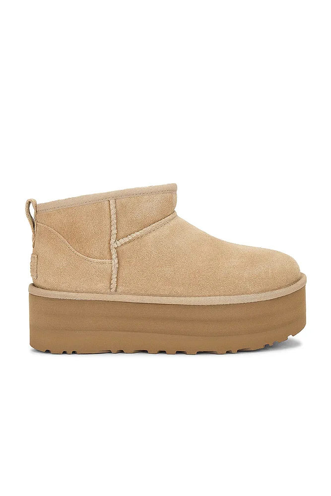 Classic Ultra Mini Platform Boot in Sand