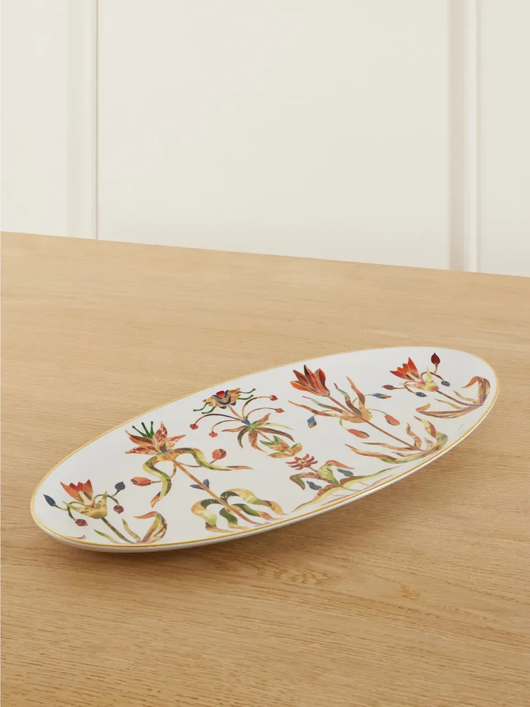 Grand Tour large gold-plated porcelain platter