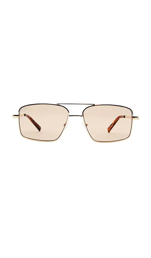 Nash Rectangular Sunglasses in Gold & LightBrown