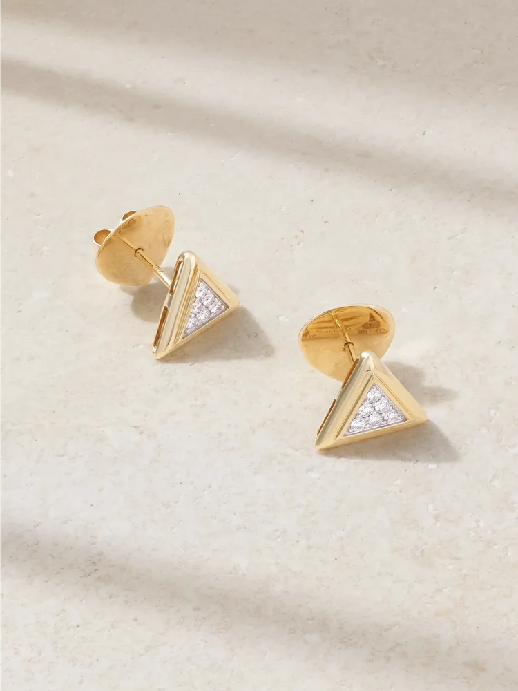 Triangolini 18-karat yellow and white gold diamond earrings