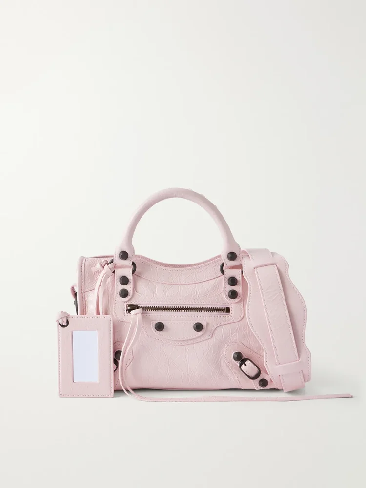 Le City mini crinkled-leather shoulder bag