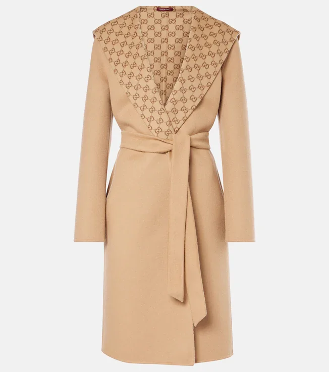 GG reversible wool and silk coat