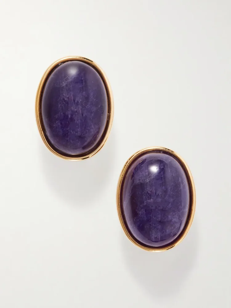 Elaine gold-tone amethyst earrings