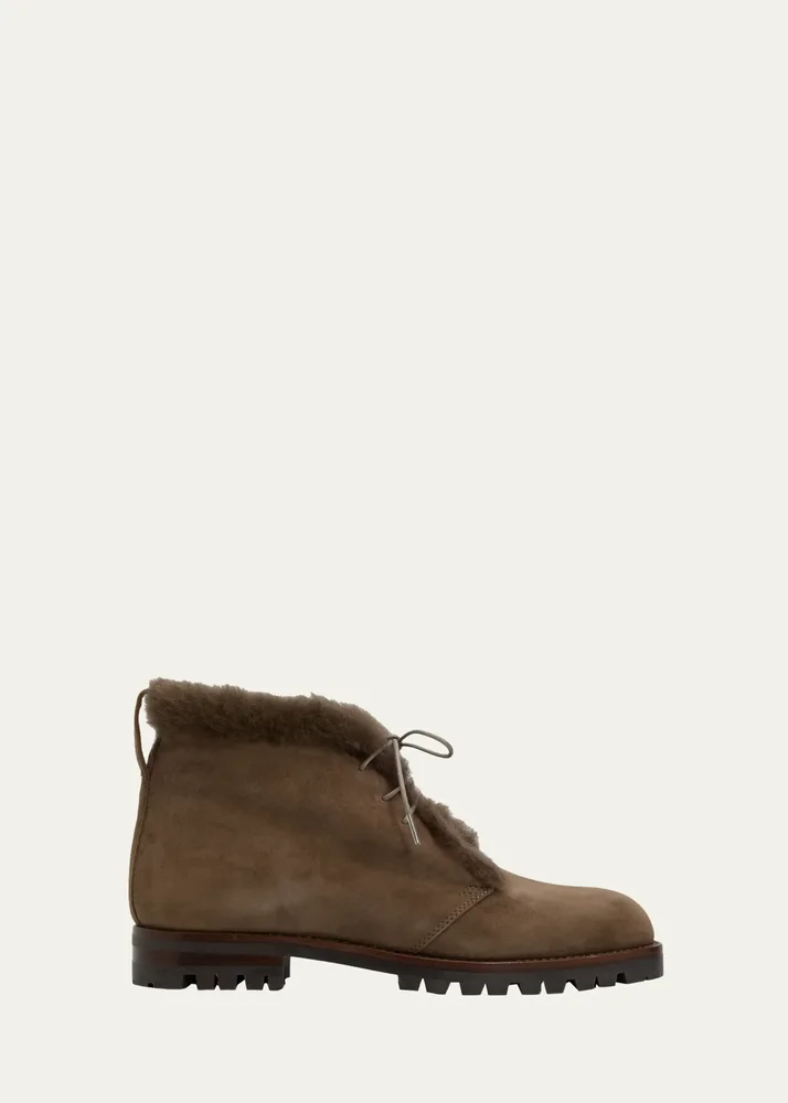 Mircus Shearling-Lined Suede Ankle Boots