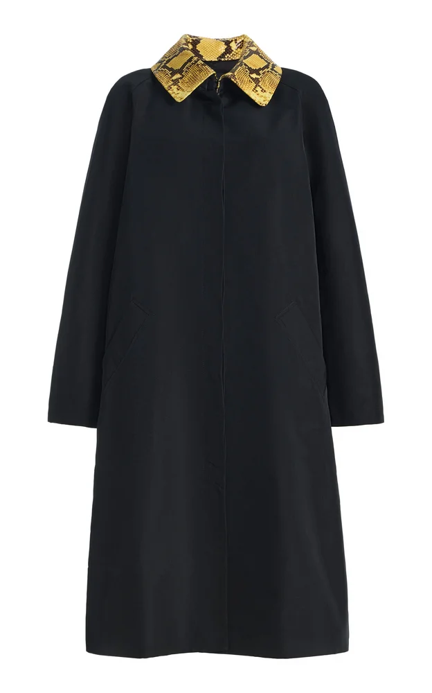 Contrast Collar Car Coat