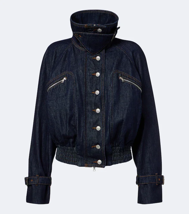 Denim blouson jacket