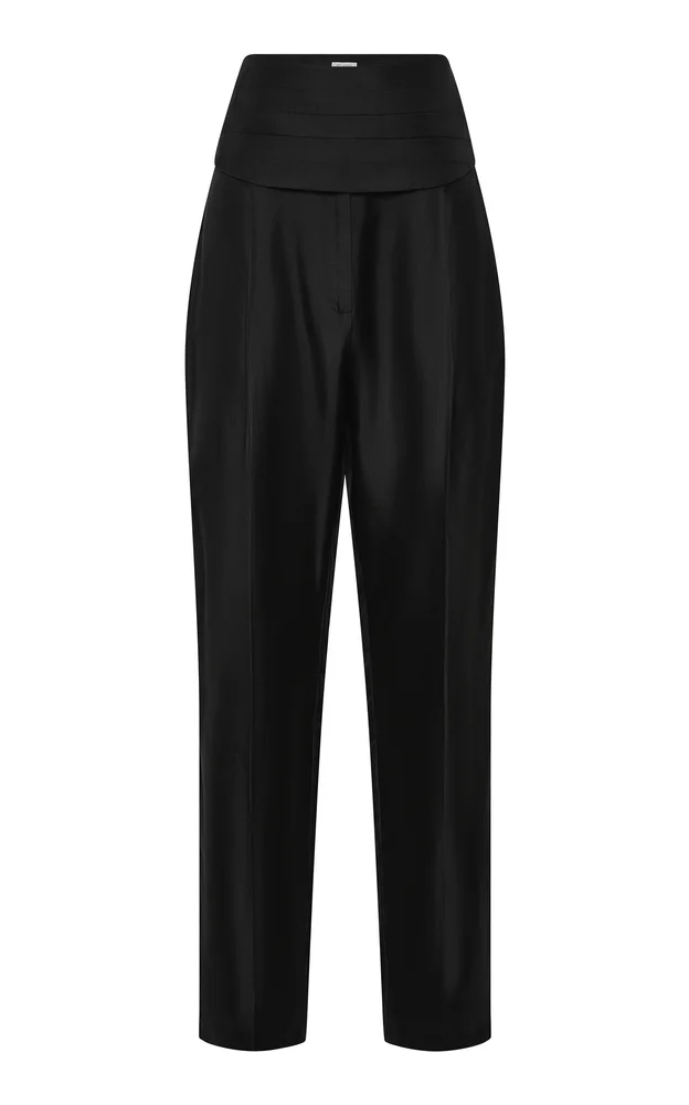 Silk Twill Cummerbund Pants