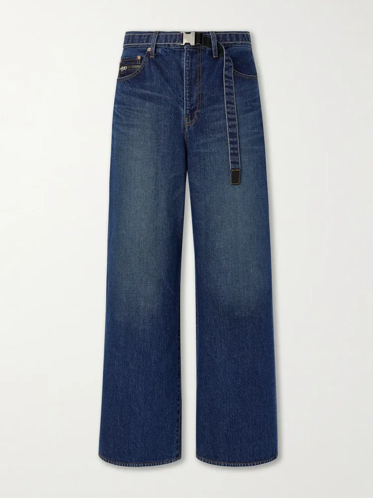 Belted Wide-Leg Jeans