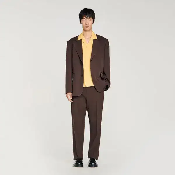 oversized wool jacket - chocolate