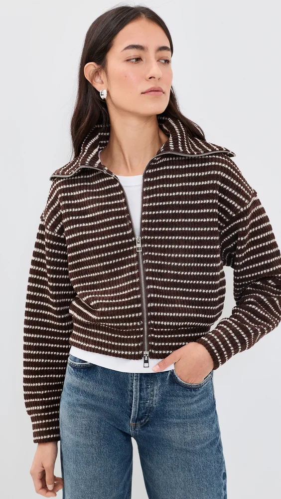 Zip-Up Knit Jacket