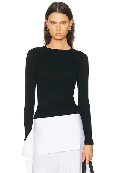 Quincy Long Sleeve Fitted Crewneck Tee