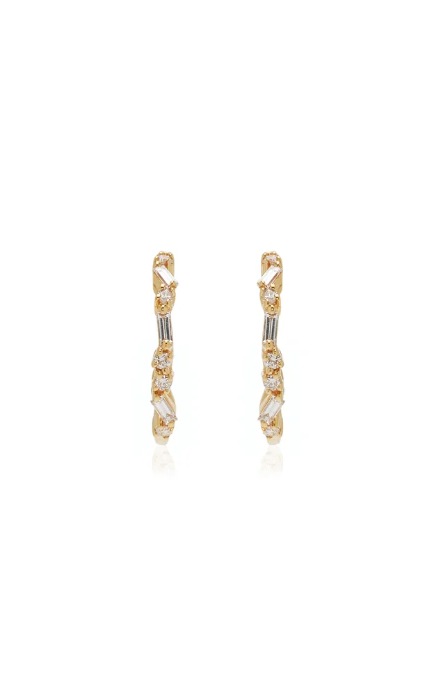 Classic 18K Yellow Gold Diamond Earrings
