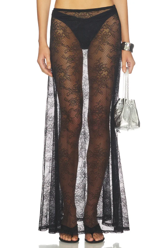 Jenna Low Waist Lace Maxi Skirt