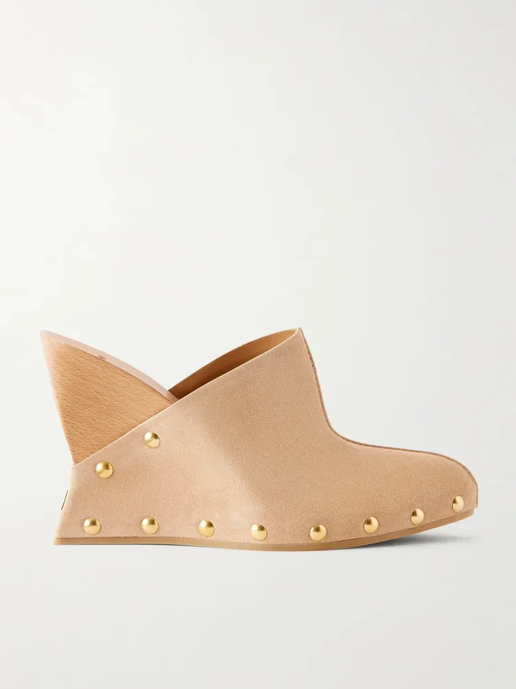Suede wedge clogs