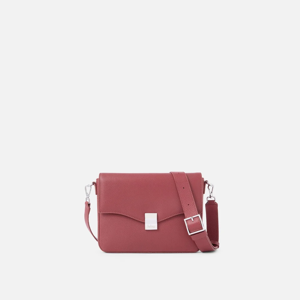 Silverlake Flap Crossbody - Leather - Black Cherry Suede
