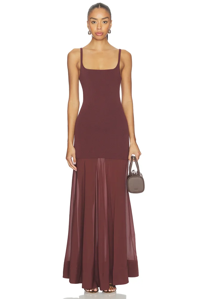 Sheer Silk Circle Hem Dress