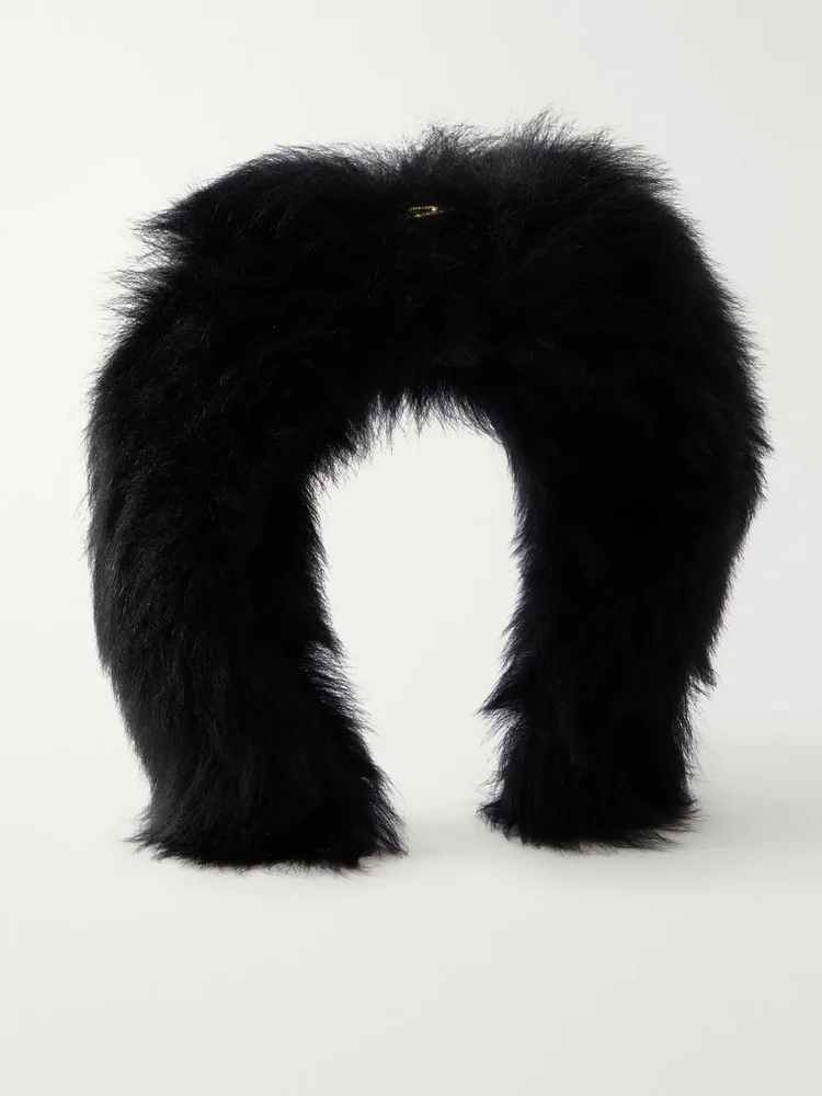 GG-appliqué shearling headband