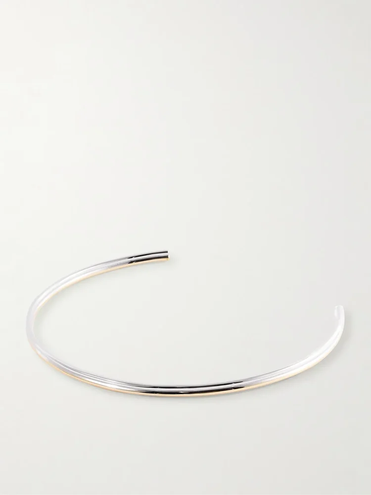 Thread gold and silver-tone choker