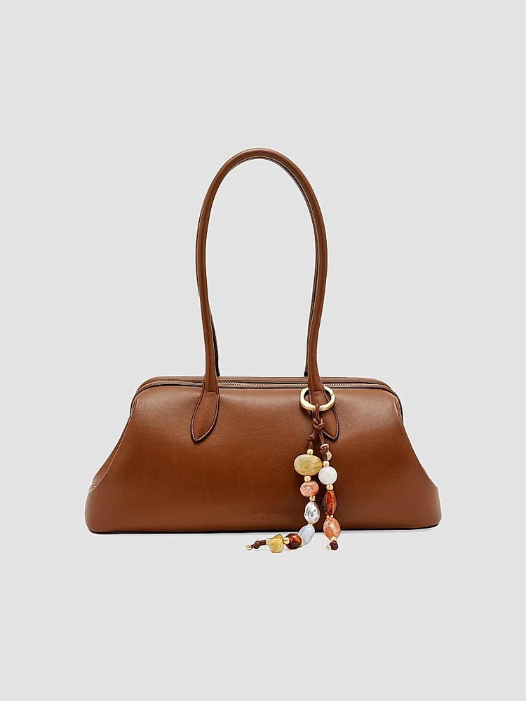 Raia Bag Charm-Detail Leather Satchel