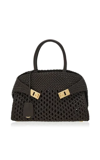 Hug Small Woven Leather Bag
