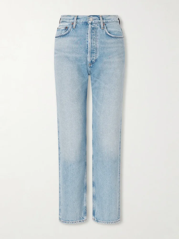90s pinch waist high rise straight leg jeans
