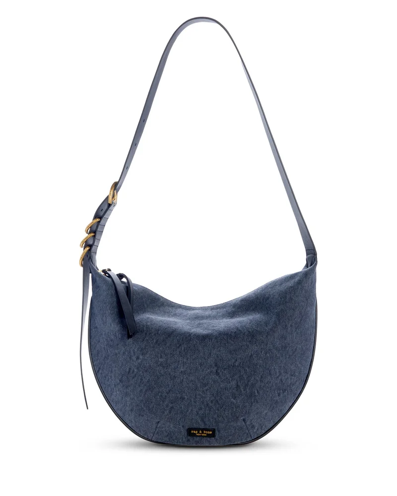 Mercer Medium Blue Canvas Hobo Bag