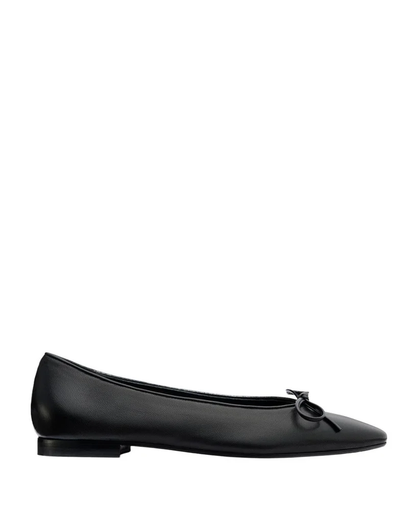The Salamanca Bow Ballet Flats, Black Nappa