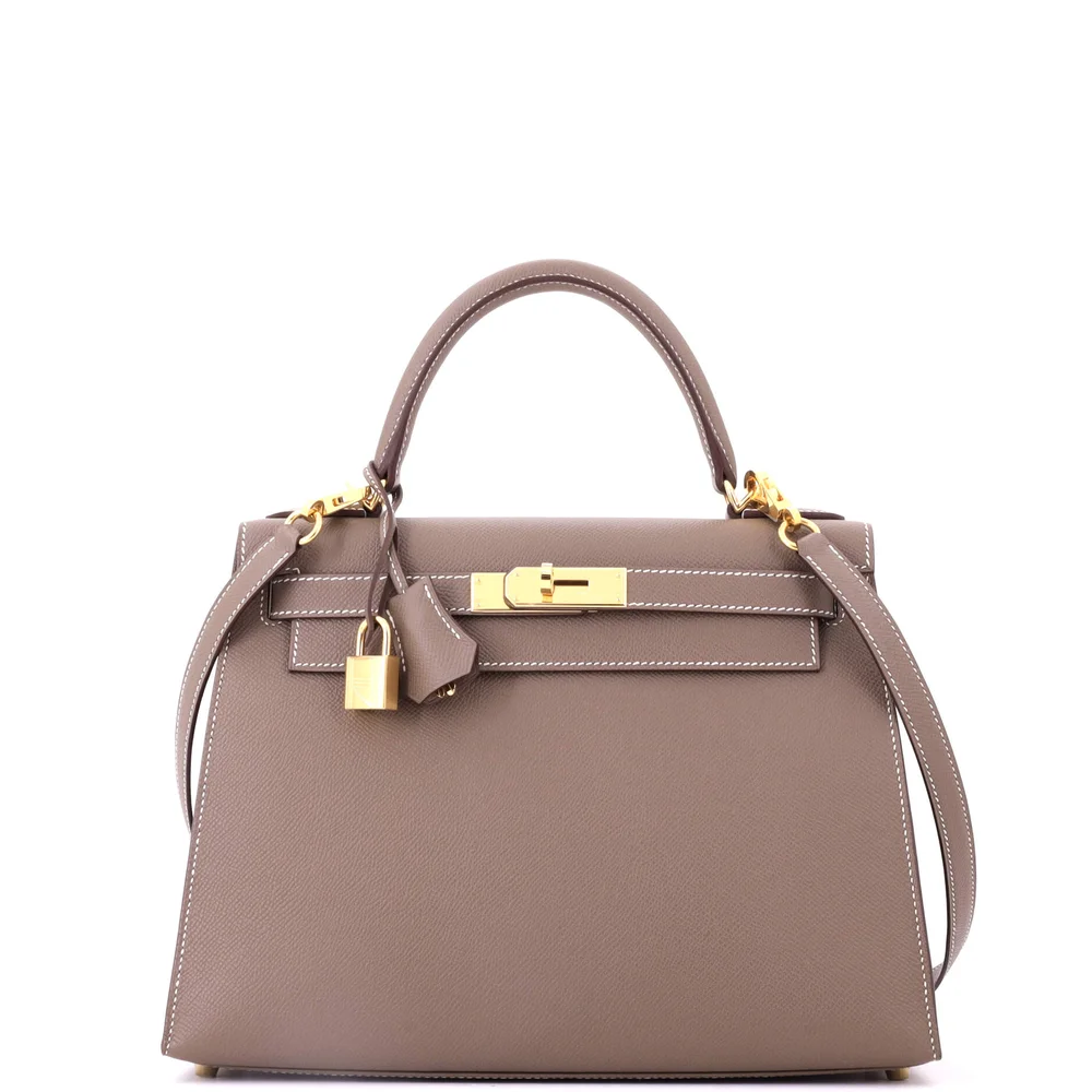 Pre-Owned Kelly 28 Etoupe Epsom with Gold Hardware