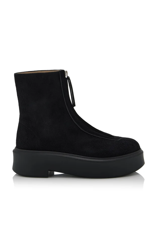 Zipped Suede Boots