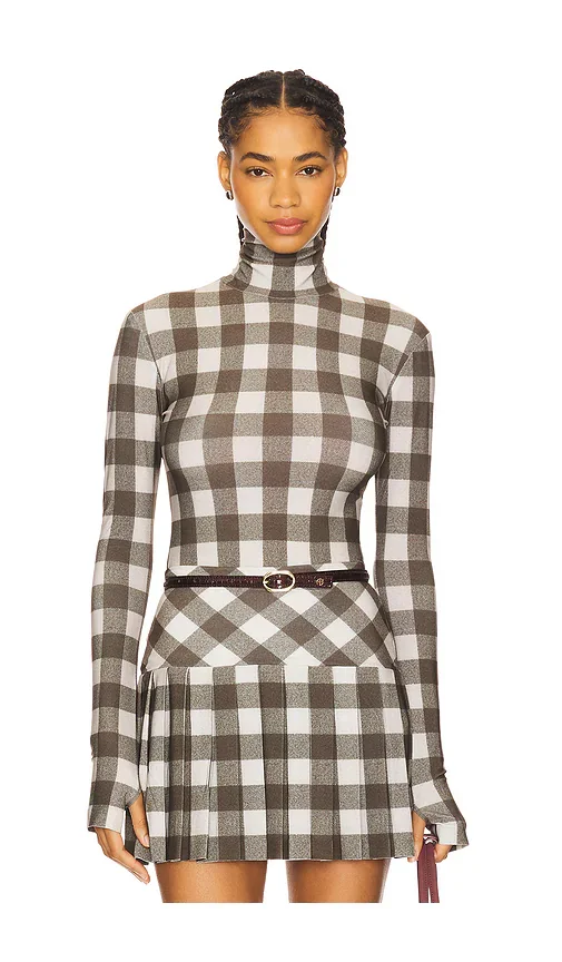 Slim Fit Long Sleeve Turtleneck Top Norma Kamali