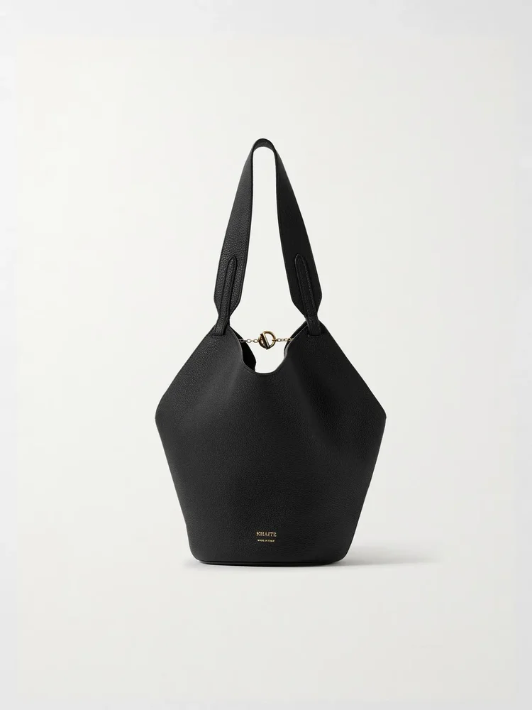 Lotus mini textured-leather tote