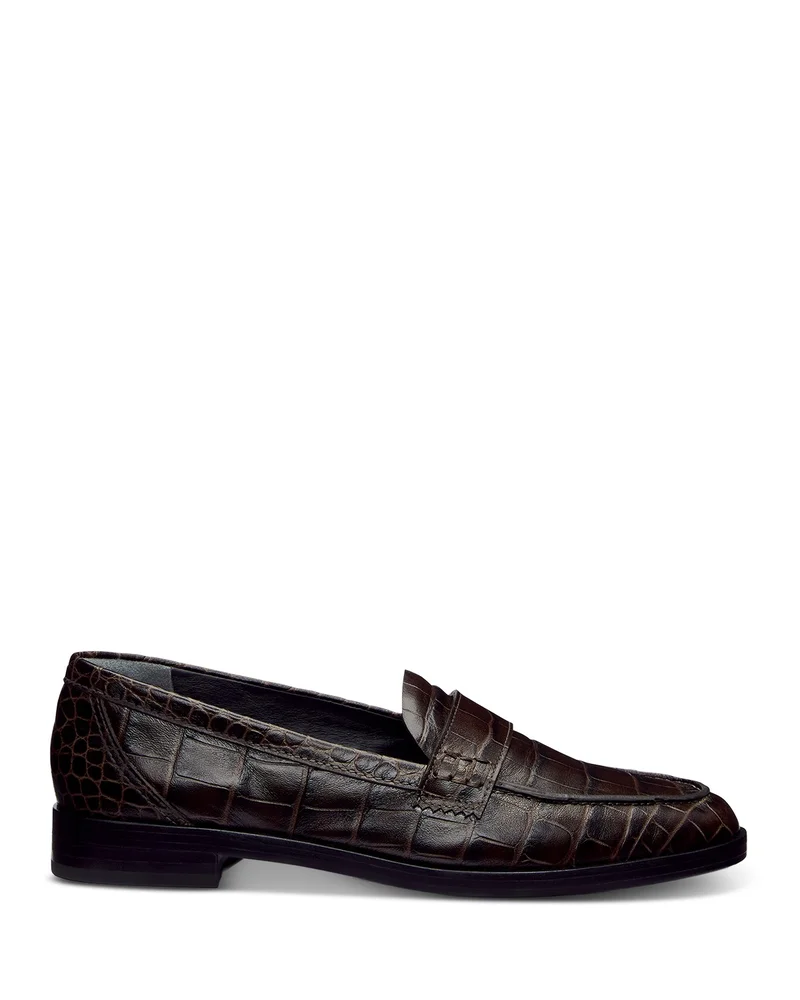Women's Kaylee Croc Embossed Leather Loafers