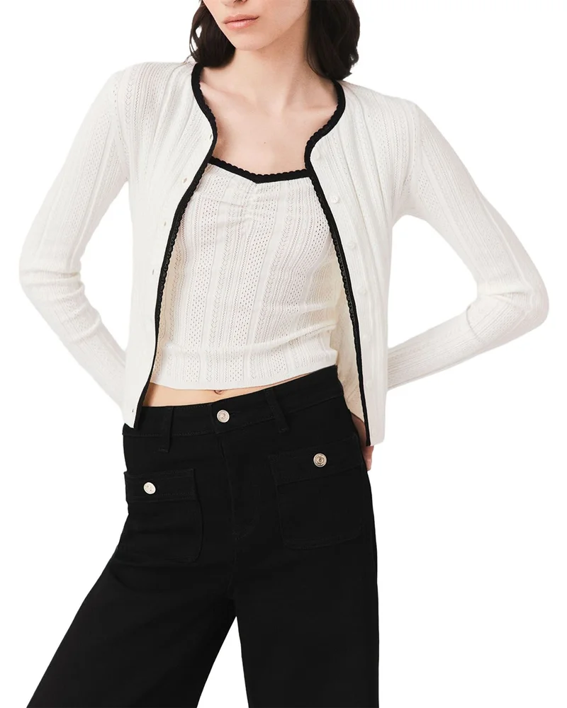 Pointelle Knit Cardigan