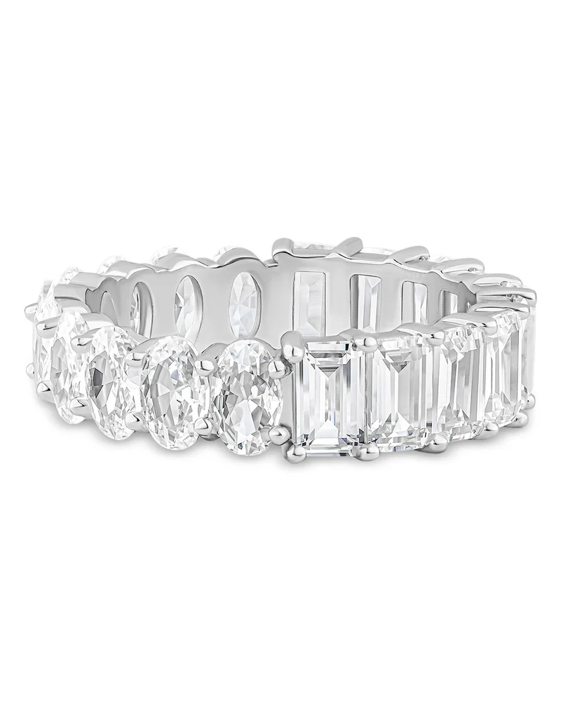 Oval & Emerald Cut Cubic Zirconia Eternity Band Ring