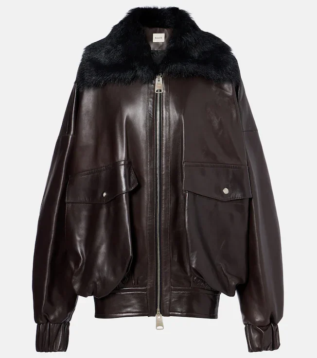 Daemon oversized leather blouson jacket
