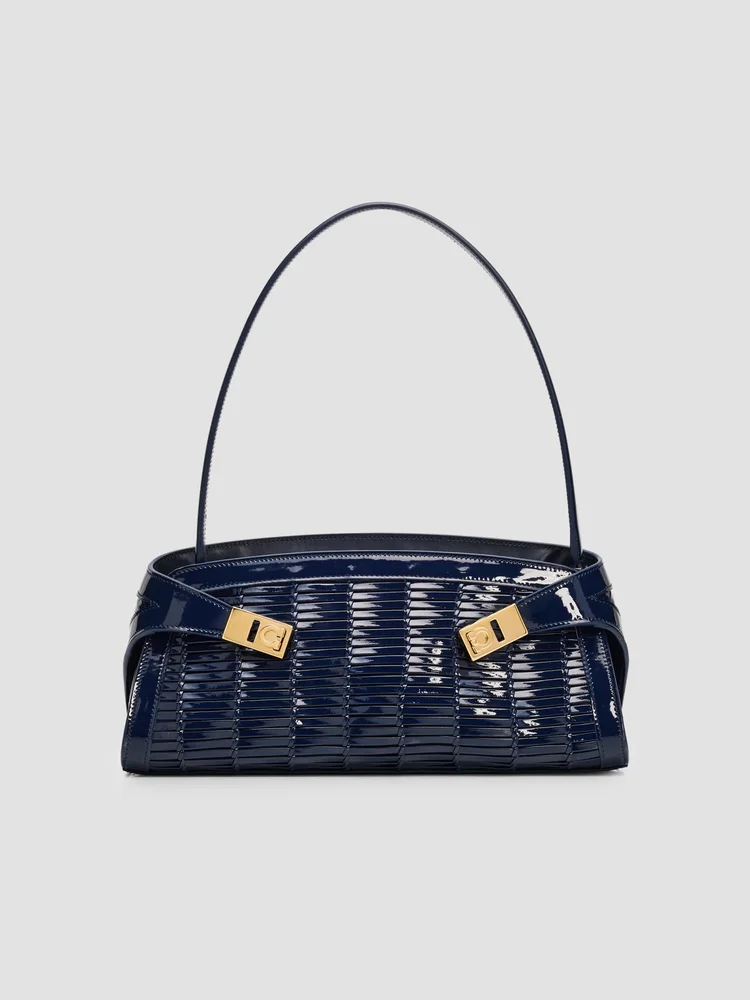Hug Whispers Patent Leather East-West Shoulder Bag