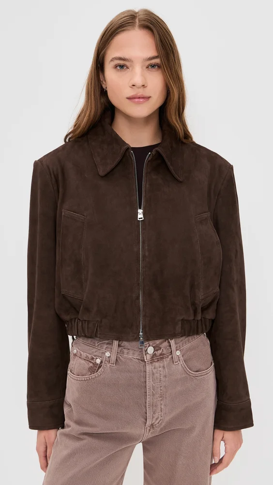 Nahla Cropped Suede Jacket