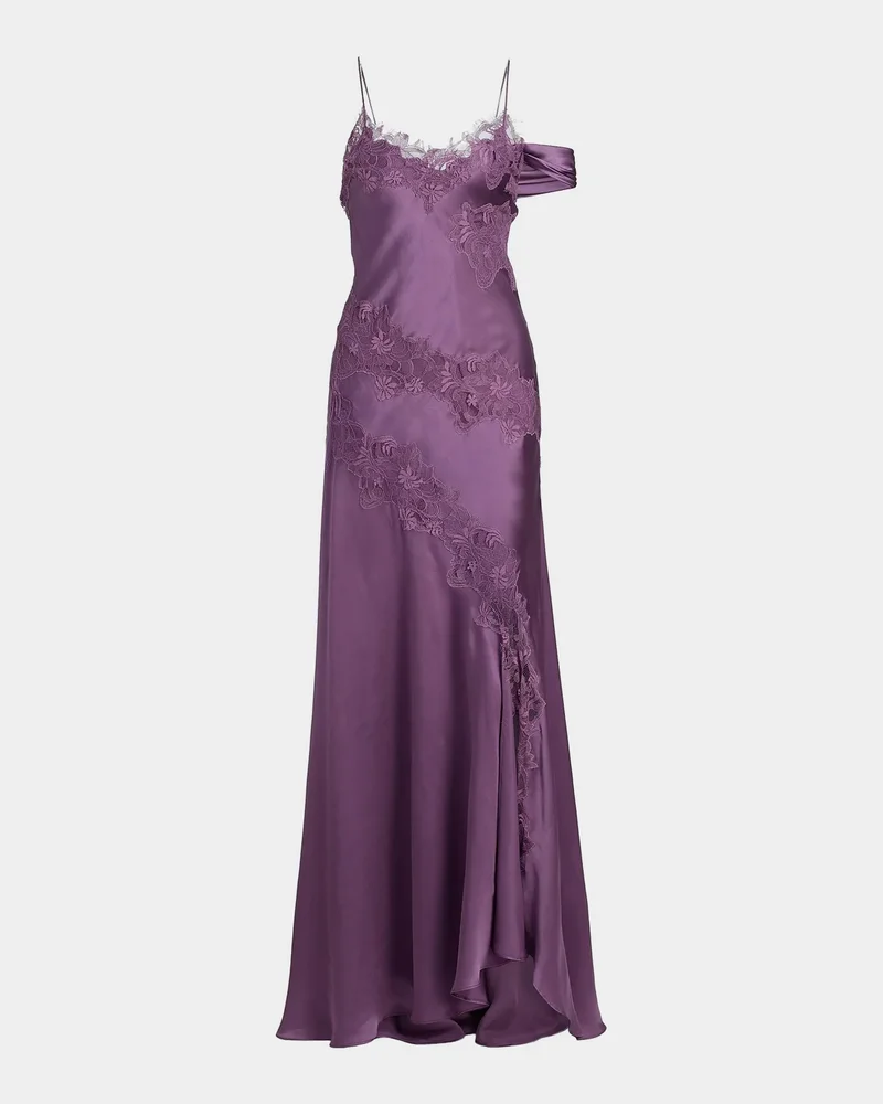 Reese Lace Silk A-Line Gown
