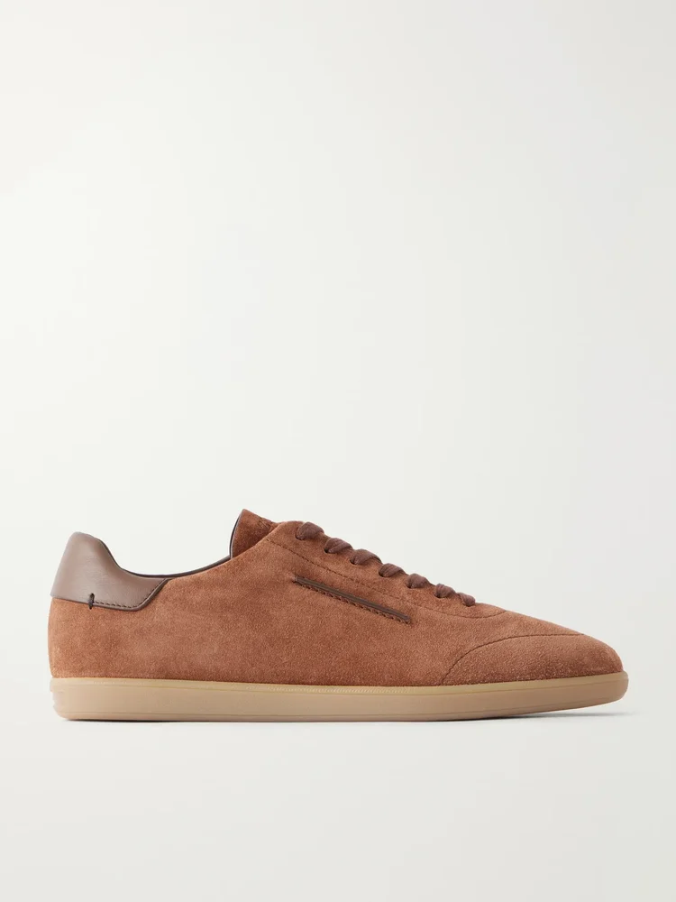 232 Leather-Trimmed Suede Sneakers
