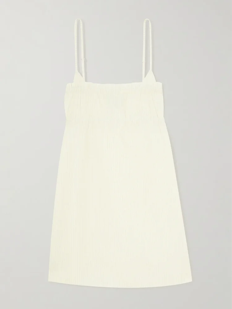 Edge striped organic cotton mini dress