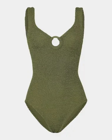 Celine Tonal Hoop One-Piece Swimsuit
