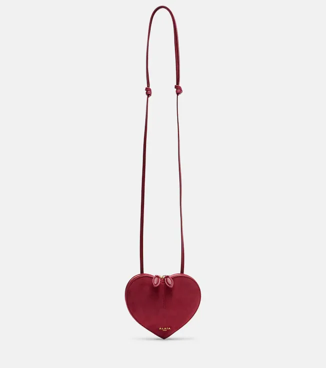 Le Cœur leather and suede crossbody bag