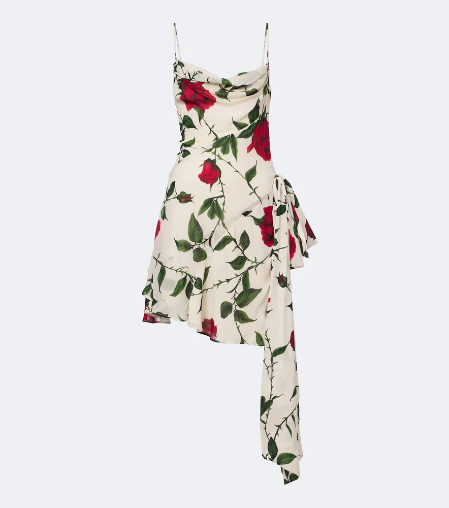 Draped floral minidress